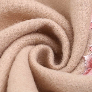 Handmade Suzhou Embroidery Wool Cashmere Scarf with Magnolia Flower 200x38cm - SinoCultural -- HYFSJ057-2