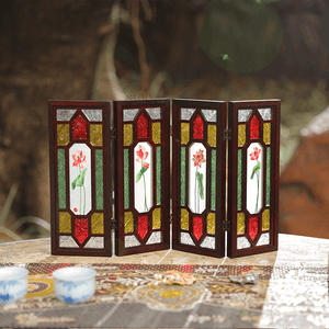 Handcrafted Embroidery Lotus Blossom Cantonese Mansion Window Ornament - SinoCultural -- BXL06WCS174A03