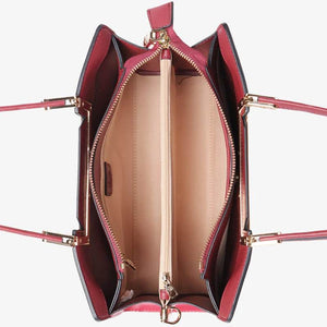 Sinocultural Embroidery Leather Red Tote Bag Magnolia Women's Handbag - SinoCultural -- P120346-1