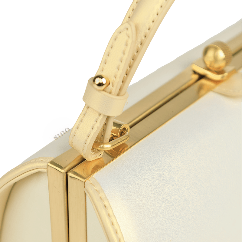 Embroidery Leather White Shoulder Bag Lotus Elegant Handbag - SinoCultural -- P120312
