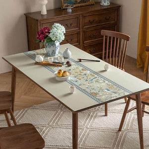 Chinoiserie Elegant High-end Floral Rectangular Leather Table Placemat - SinoCultural -- TM041A6060