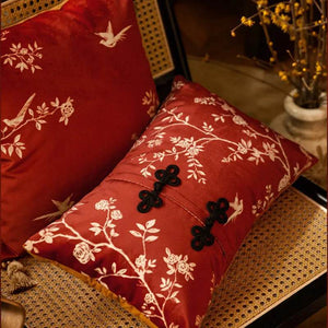 Chinoiserie Red Festive Chinese Style Throw Pillow - SinoCultural -- SJZBZ030A01