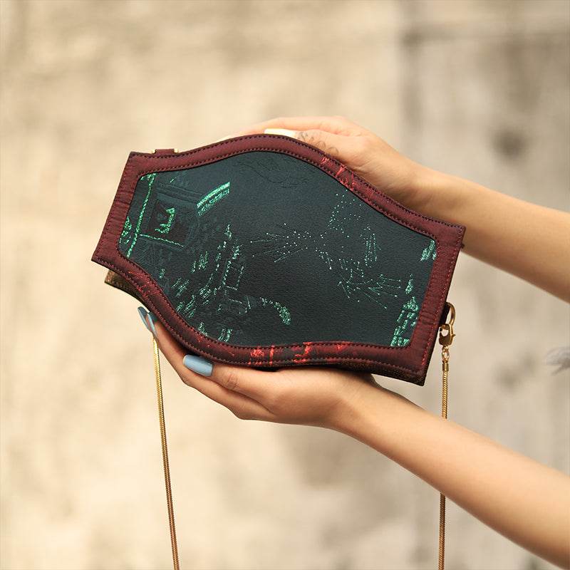 Ultra-Light Water Bottle-Shaped Song Brocade Vintage Style Crossbody Bag 164g - SinoCultural -- GD1204