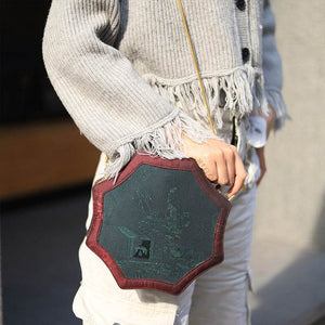 Ultra-Light Hexagonal Eco-Friendly Fabric Vintage Style Crossbody Bag 194g - SinoCultural -- GD1205