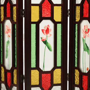 Handcrafted Embroidery Lotus Blossom Cantonese Mansion Window Ornament - SinoCultural -- BXL06WCS174A03