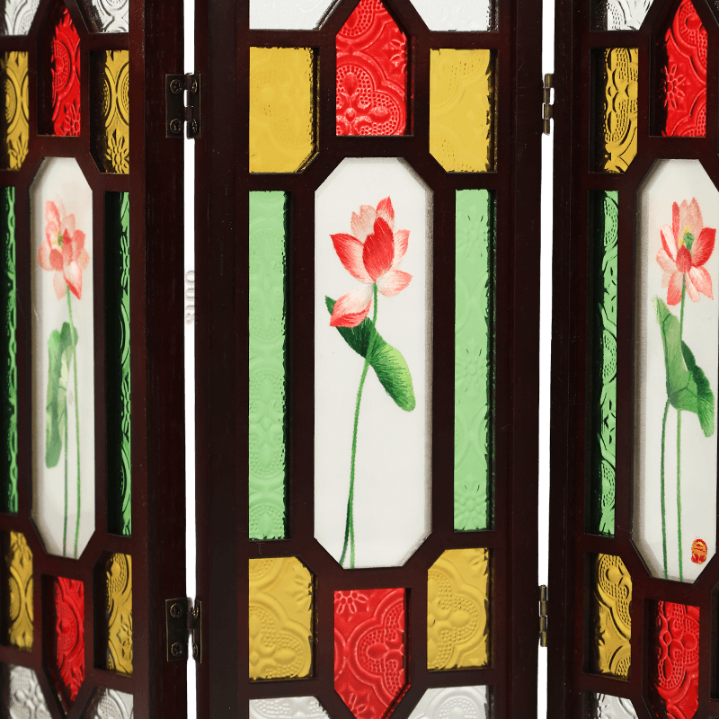 Handcrafted Embroidery Lotus Blossom Cantonese Mansion Window Ornament - SinoCultural -- BXL06WCS174A03