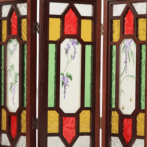 Handcrafted Embroidery Wisteria Cantonese Mansion Window Ornament - SinoCultural -- BXL06WCS174A04