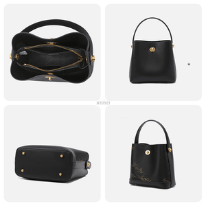 Xiangyunsha Silk Bamboo Print Crossbody Bucket Bag - SinoCultural -- YS120757