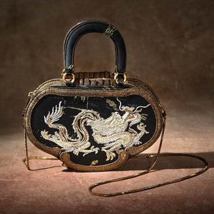 Ruyi Loong Embroidered Tote Bag – Ultra-Light 205g,Recycled Fabric & Hualuo Silk - SinoCultural -- GD1210