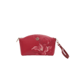 Embroidery Leather Red Magnolia Women‘s Handbag Wallet - SinoCultural -- P220248-1