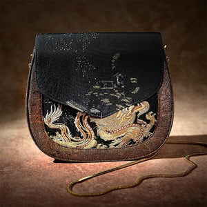 Saddle Loong Embroidered Bag – Ultra-Light 216g, Recycled Fabric & Hualuo Silk - SinoCultural -- GD1206