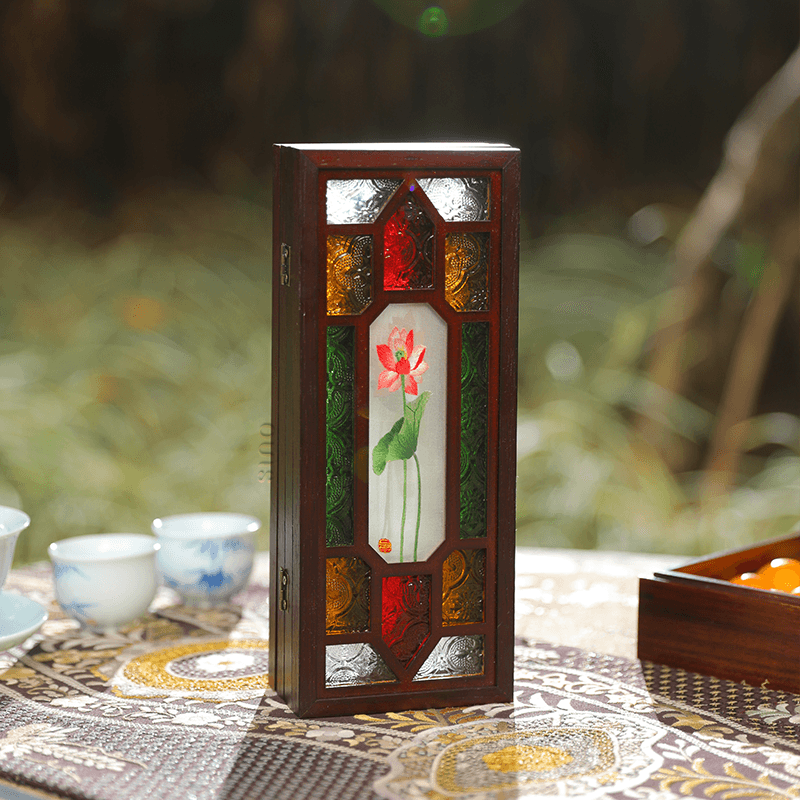 Handcrafted Embroidery Lotus Blossom Cantonese Mansion Window Ornament - SinoCultural -- BXL06WCS174A03