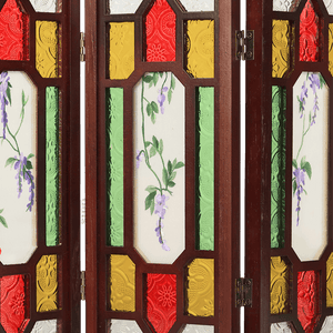 Handcrafted Embroidery Wisteria Cantonese Mansion Window Ornament - SinoCultural -- BXL06WCS174A04