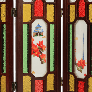 Embroidery Chinese Style Rosewood Cantonese Mansion Window Ornament - SinoCultural -- BXL06WCS174A02