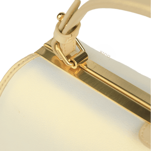 Embroidery Leather White Shoulder Bag Lotus Elegant Handbag - SinoCultural -- P120312