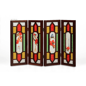 Embroidery Chinese Style Rosewood Cantonese Mansion Window Ornament - SinoCultural -- BXL06WCS174A02