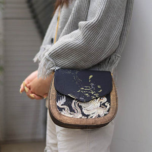 Saddle Loong Embroidered Bag – Ultra-Light 216g, Recycled Fabric & Hualuo Silk - SinoCultural -- GD1206