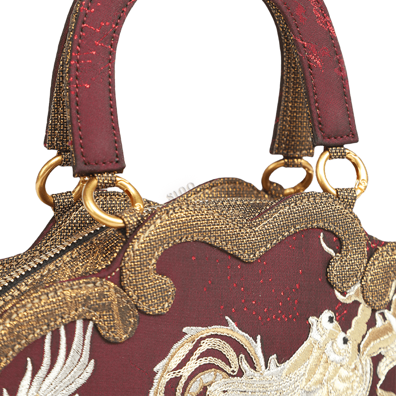 Ultra-Light Ruyi Loong Embroidery Handbag – Recycled Fabric with Hualuo Silk 205g - SinoCultural -- GD1211