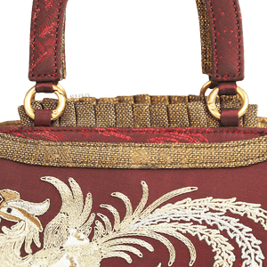Ultra-Light Ruyi Phoenix Embroidery Handbag Recycled Fabric with Hualuo Silk 205g - SinoCultural -- GD1212