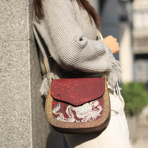 Ultra-Light Saddle Loong Embroidery Bag Recycled Fabric with Hualuo Silk 216g - SinoCultural -- GD1201