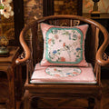 Chinoiserie Spring Powder Pink High-end Wooden Chair Cushion - SinoCultural -- SC005A38