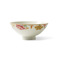 4.75 inch Chinoiserie bone china footed bowl, front view.