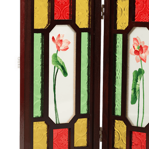 Handcrafted Embroidery Lotus Blossom Cantonese Mansion Window Ornament - SinoCultural -- BXL06WCS174A03