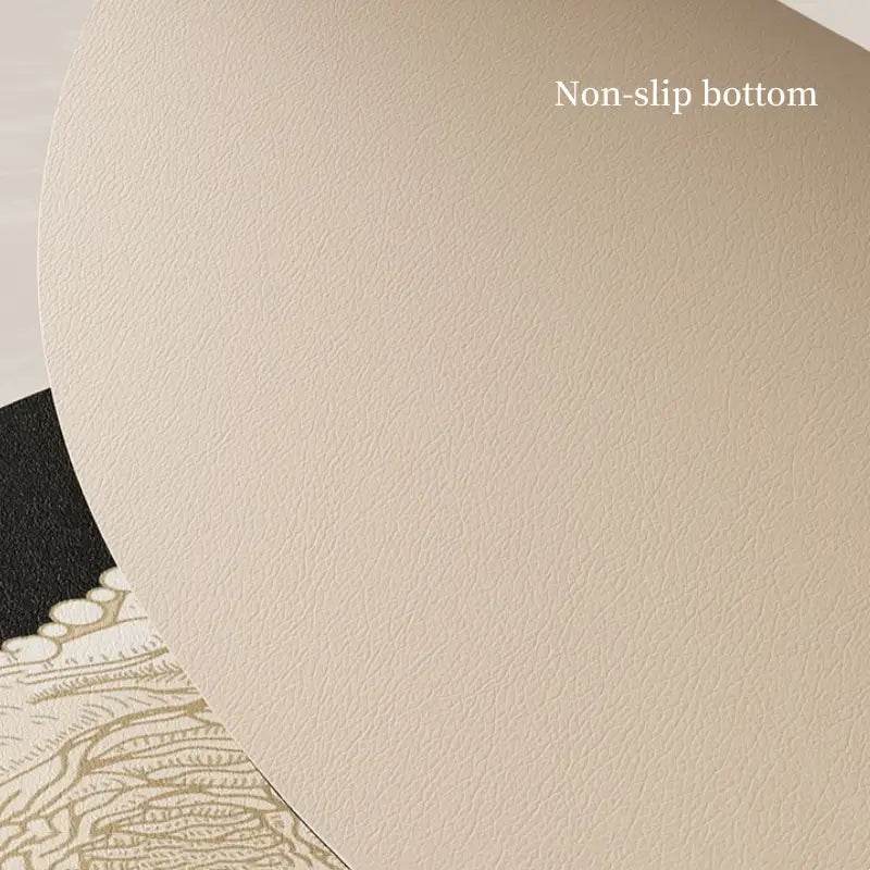 Chinoiserie Royal Red Festive Leather Tea Table Mat - SinoCultural -- TM039A15