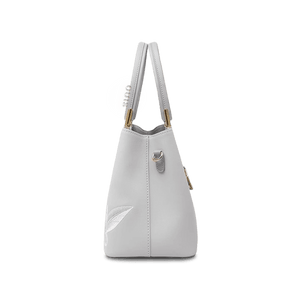 Embroidery Leather Grey Tote Bag Azalea Women Handbag - SinoCultural -- P120321
