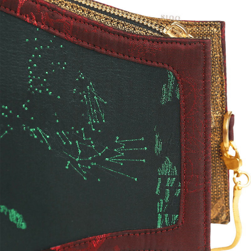 Ultra-Light Water Bottle-Shaped Song Brocade Vintage Style Crossbody Bag 164g - SinoCultural -- GD1204