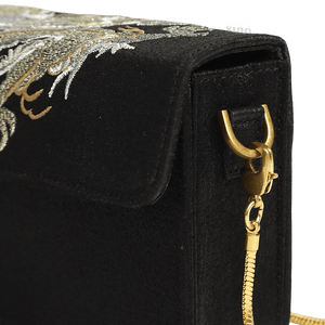 Ultra-Light Loong Silk Embroidery Black Evening Bag Recycled Fabric 154g - SinoCultural -- GD1207