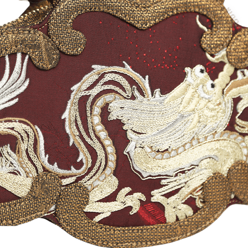 Ultra-Light Ruyi Loong Embroidery Handbag – Recycled Fabric with Hualuo Silk 205g - SinoCultural -- GD1211
