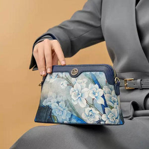 Mulberry Silk Handcrafted Flower Clutch Bag Women Wallet Eveing Purse - SinoCultural -- P170029-B