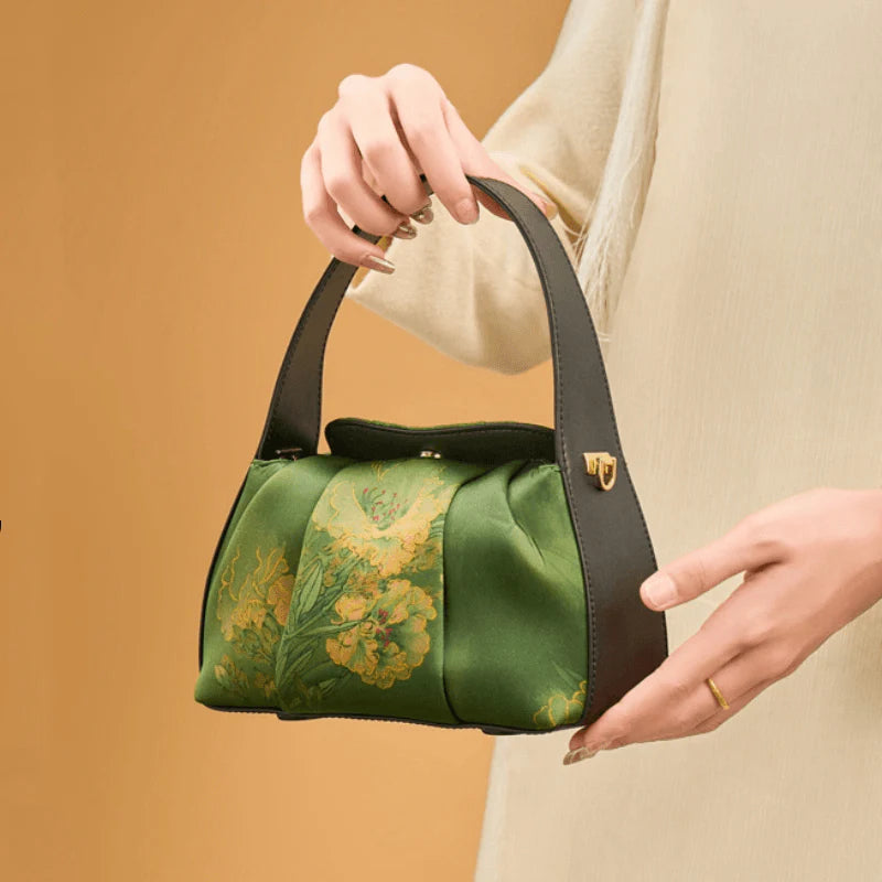 Xiangyunsha Silk Retro Crossbody Handbag - SinoCultural -- P170205A02