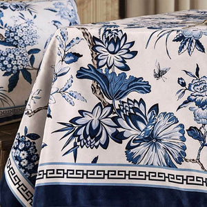 Chinoiserie Traditional Blue and White Long Table Runner - SinoCultural -- TR006BW160