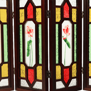 Handcrafted Embroidery Lotus Blossom Cantonese Mansion Window Ornament - SinoCultural -- BXL06WCS174A03