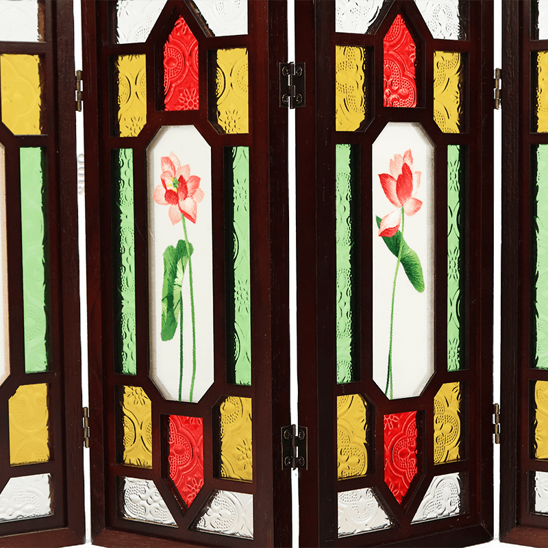 Handcrafted Embroidery Lotus Blossom Cantonese Mansion Window Ornament - SinoCultural -- BXL06WCS174A03