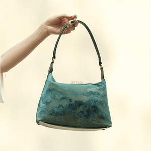 Xiangyunsha Silk Mulberry Silk Vintage Shoulder Bag - SinoCultural -- YSY1002Q
