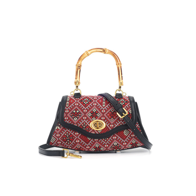 Tan Xiangguang Intangible Cultural Heritage Zhuang Brocade  New Chinese Style Retro Fashion Handbag