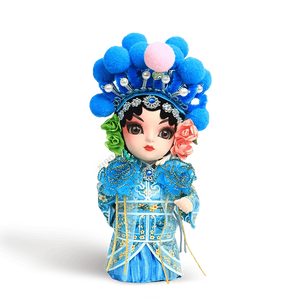 6-Inch Handmade Chinese Doll – Peking Opera Green Snake Collectible - SinoCultural -- QJ0607