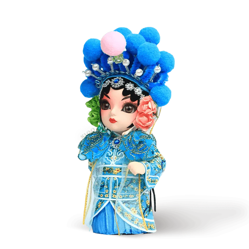 6-Inch Handmade Chinese Doll – Peking Opera Green Snake Collectible - SinoCultural -- QJ0607