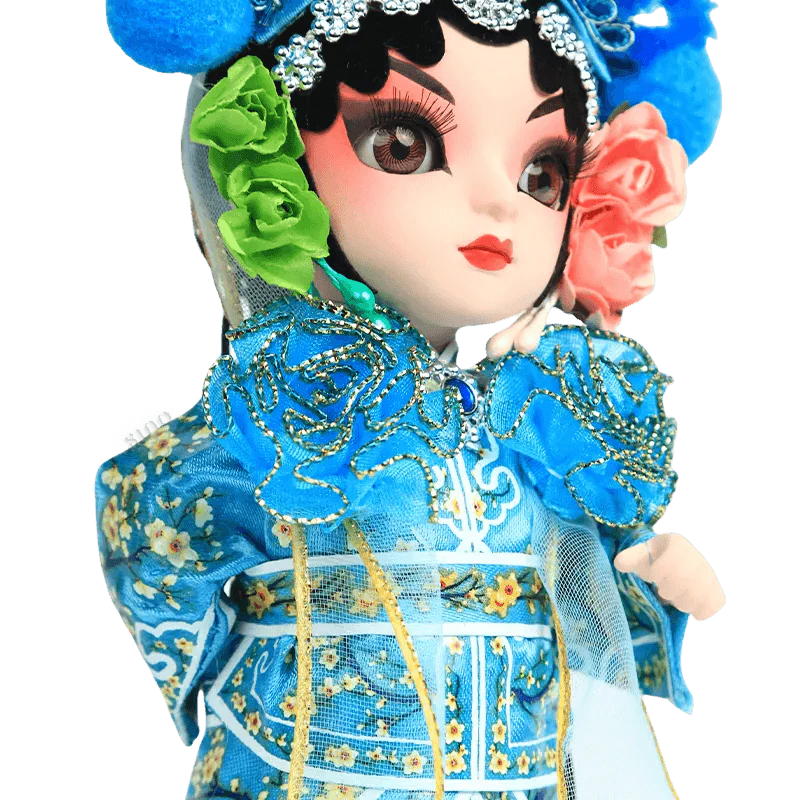 6-Inch Handmade Chinese Doll – Peking Opera Green Snake Collectible - SinoCultural -- QJ0607