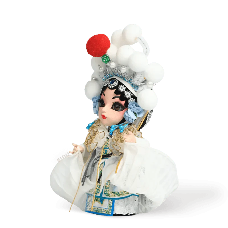 6-Inch Handmade Chinese Doll – Peking Opera Legendary White Snake Collectible - SinoCultural -- QJ0606