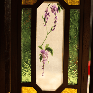 Handcrafted Embroidery Wisteria Cantonese Mansion Window Ornament - SinoCultural -- BXL06WCS174A04