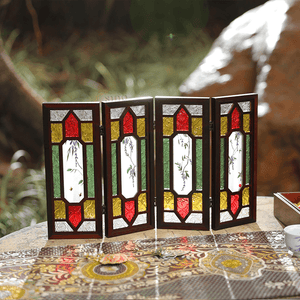 Handcrafted Embroidery Wisteria Cantonese Mansion Window Ornament - SinoCultural -- BXL06WCS174A04