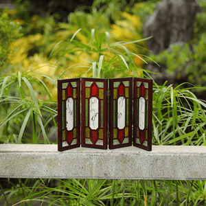 Handcrafted Embroidery Wisteria Cantonese Mansion Window Ornament - SinoCultural -- BXL06WCS174A04