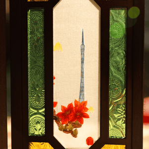 Embroidery Chinese Style Rosewood Cantonese Mansion Window Ornament - SinoCultural -- BXL06WCS174A02