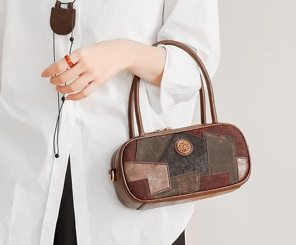 Xiangyun Silk Bag New Chinese Style Genuine Leather Handbag