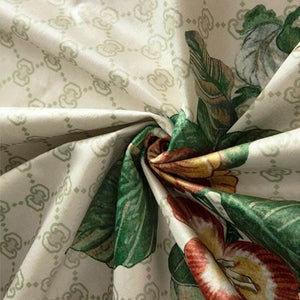 Chinoiserie Warm Spring Dark Green Flower and Birds Chair Cushion - SinoCultural -- SC012A38