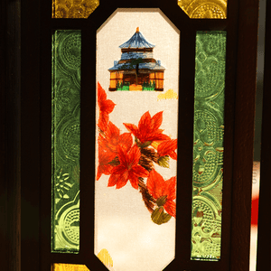 Embroidery Chinese Style Rosewood Cantonese Mansion Window Ornament - SinoCultural -- BXL06WCS174A02
